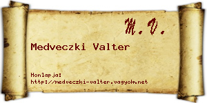 Medveczki Valter névjegykártya